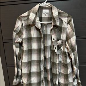 Sonoma Plaid Shirt in Green and lavender